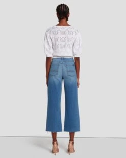 7 For All Mankind Cropped Alexa In Sapphire Blue -7 For All Mankind 7U641C18 SA2 4