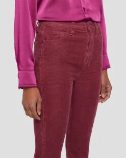 7 For All Mankind Tailorless Corduroy UHR Skinny Boot In Burgundy -7 For All Mankind 7U648V64 BUR 3