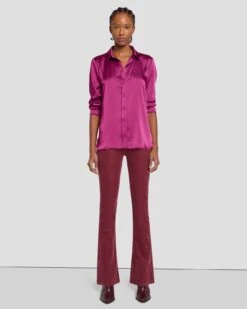 7 For All Mankind Tailorless Corduroy UHR Skinny Boot In Burgundy -7 For All Mankind 7U648V64 BUR 6