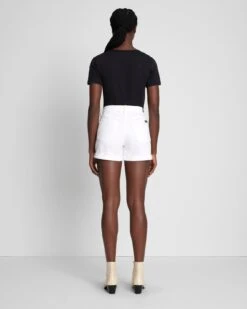 7 For All Mankind Broken Twill Mid Roll Short In White -7 For All Mankind 7U702445 BTW 4