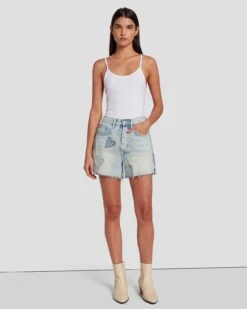 7 For All Mankind Easy Ruby Short In Iris Patchwork -7 For All Mankind 7U748555 IP2 6