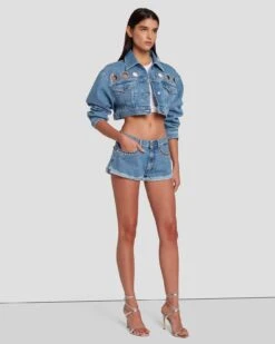 7 For All Mankind 7FAM X ADR Cropped Jacket In Babe -7 For All Mankind 7U758C10 BB1 6