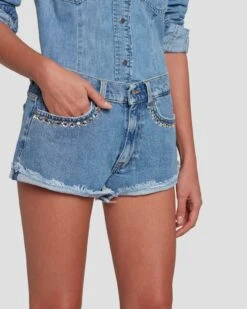 7 For All Mankind 7FAM X ADR Slouchy Shorts In Vibe Crystals -7 For All Mankind 7U761C10 VBE 3