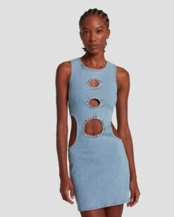 7 For All Mankind 7FAM X ADR Denim Dress In Babe -7 For All Mankind 7U764120 BB1 5