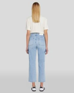 7 For All Mankind Logan Cropped Cargo Jean In Airwave -7 For All Mankind 7U765C10 AWV 2
