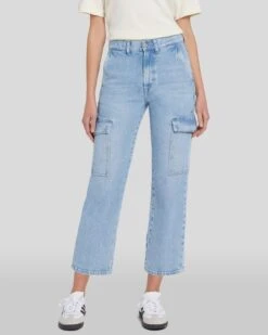 7 For All Mankind Logan Cropped Cargo Jean In Airwave -7 For All Mankind 7U765C10 AWV 3