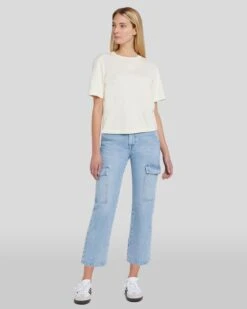 7 For All Mankind Logan Cropped Cargo Jean In Airwave -7 For All Mankind 7U765C10 AWV 6