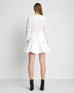 7 For All Mankind Denim Flounce Skirt In Brilliant White 9 7 For All Mankind Denim Flounce Skirt In Brilliant White -7 For All Mankind 7U828597 BW3 4