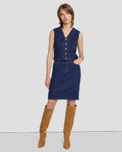 7 For All Mankind Easy Pencil Skirt In Magnolia -7 For All Mankind 7U836767 MAG 6