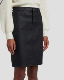 7 For All Mankind Coated Easy Pencil Skirt In Rabbit Hole -7 For All Mankind 7U836830 RBD 3