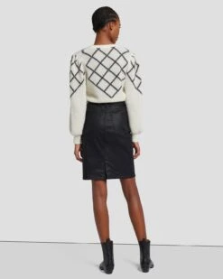 7 For All Mankind Coated Easy Pencil Skirt In Rabbit Hole -7 For All Mankind 7U836830 RBD 4