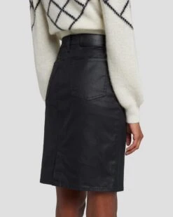 7 For All Mankind Coated Easy Pencil Skirt In Rabbit Hole -7 For All Mankind 7U836830 RBD 5
