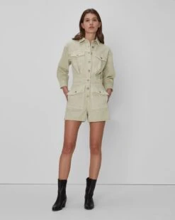 7 For All Mankind Surplus Romper In Olive 9 7 For All Mankind Surplus Romper In Olive -7 For All Mankind 7U861795 SFO 04