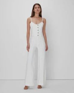 7 For All Mankind Bustier Jumpsuit In White -7 For All Mankind 7U863595 WHT 05