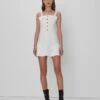 7 For All Mankind Surplus Flounce Dress In White -7 For All Mankind 7U865595 WHT 01