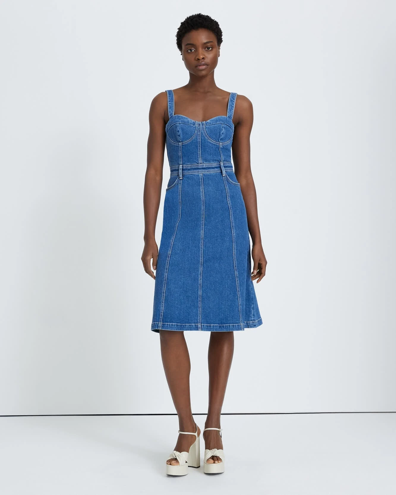 7 For All Mankind Beauty Denim Bustier Dress In Diana 3 7 For All Mankind Beauty Denim Bustier Dress In Diana