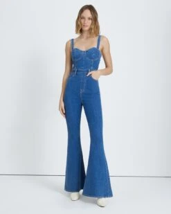 7 For All Mankind 15 7 For All Mankind Beauty Denim Mega Flare Jumpsuit In Diana