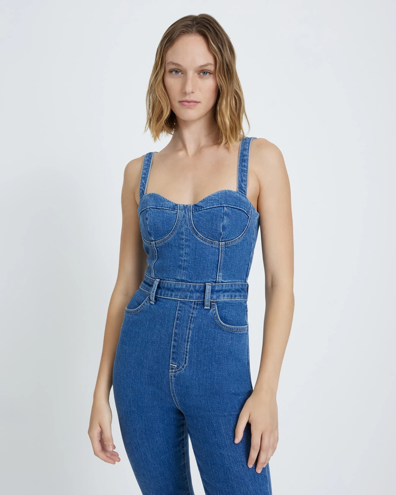 7 For All Mankind Beauty Denim Mega Flare Jumpsuit In Diana 4 7 For All Mankind Beauty Denim Mega Flare Jumpsuit In Diana - Image 2
