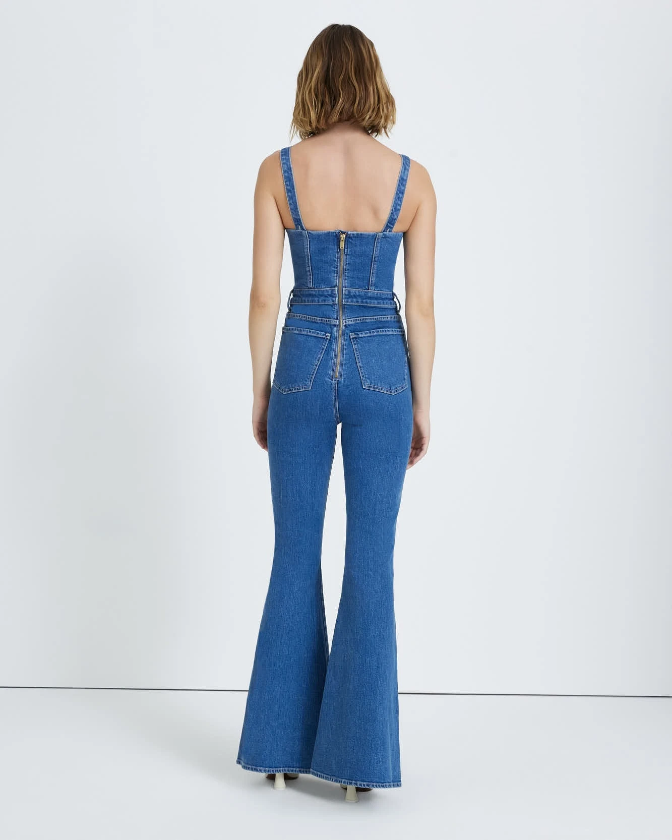 7 For All Mankind Beauty Denim Mega Flare Jumpsuit In Diana 6 7 For All Mankind Beauty Denim Mega Flare Jumpsuit In Diana - Image 4