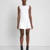 7 For All Mankind Denim Flounce Dress Mini In Brilliant White -7 For All Mankind 7U888597 BW3 2