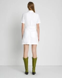7 For All Mankind Denim Lustre Belted Shirtdress In Brilliant White -7 For All Mankind 7U890661 BW5 4