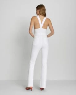 7 For All Mankind Front Zip Flare Jumpsuit In Brilliant White 9 7 For All Mankind Front Zip Flare Jumpsuit In Brilliant White -7 For All Mankind 7U892672 BW4 4