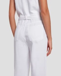 7 For All Mankind Denim Lustre Tailored Wide Leg Jumpsuit In Brilliant White -7 For All Mankind 7U896786 BW0 5