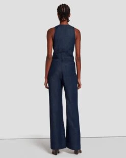 7 For All Mankind Denim Lustre Tailored Wide Leg Jumpsuit In Dark Rinse 11 7 For All Mankind Denim Lustre Tailored Wide Leg Jumpsuit In Dark Rinse -7 For All Mankind 7U896C86 DR3 4