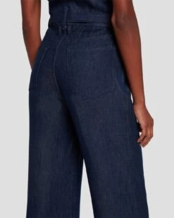 7 For All Mankind Denim Lustre Tailored Wide Leg Jumpsuit In Dark Rinse 12 7 For All Mankind Denim Lustre Tailored Wide Leg Jumpsuit In Dark Rinse -7 For All Mankind 7U896C86 DR3 5