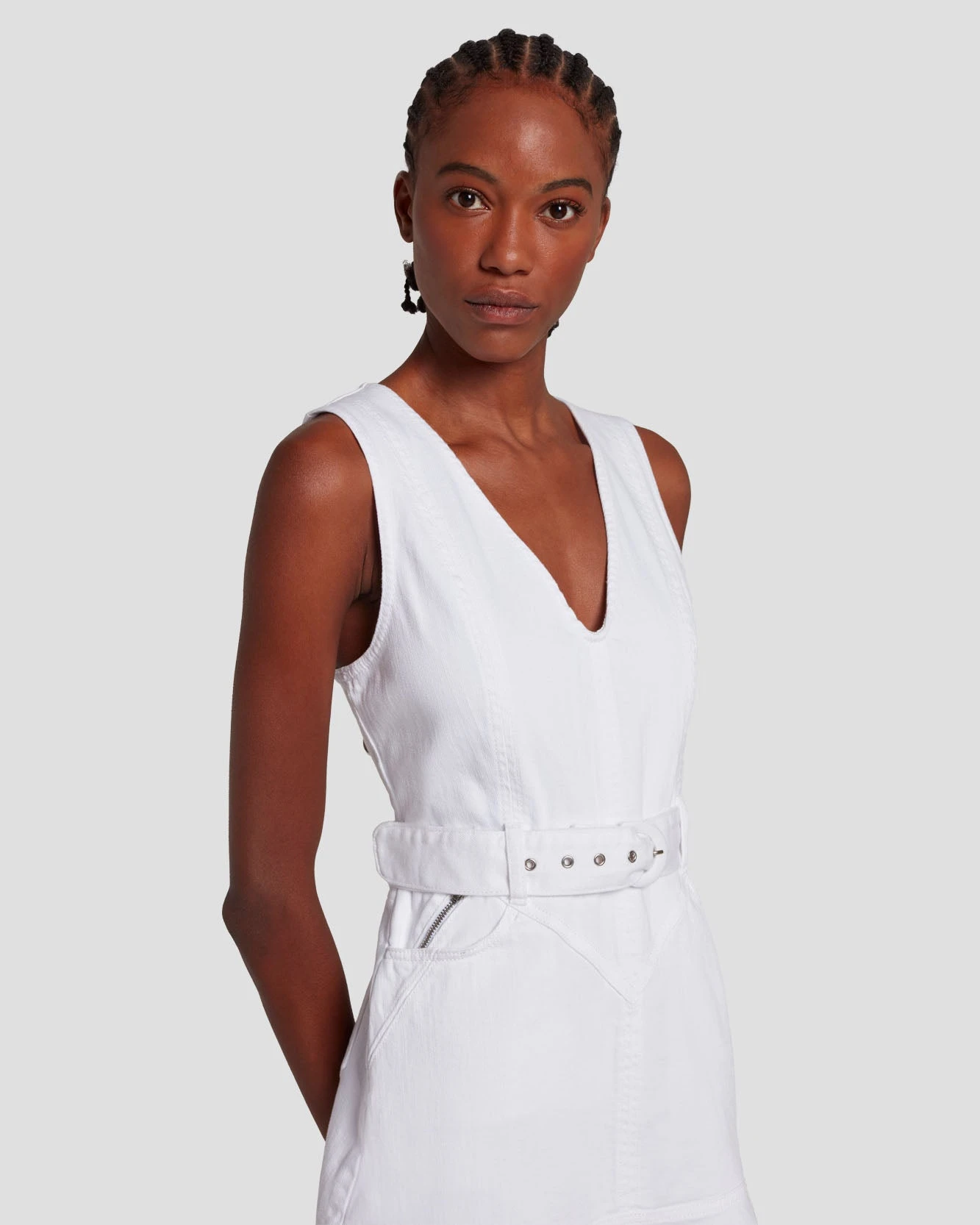 7 For All Mankind Pocket Dress In Brilliant White 5 7 For All Mankind Pocket Dress In Brilliant White - Image 3
