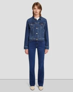 7 For All Mankind Luxe Vintage Classic Trucker Jacket In Deep Soul -7 For All Mankind 7U918A91 DSL 6