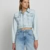 7 For All Mankind Cropped Trucker Jacket In Icy Indigo -7 For All Mankind 7U939555 II2 1