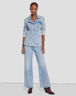 7 For All Mankind MANKIND Tailored Trucker Jacket In Ode To 13 7 For All Mankind MANKIND Tailored Trucker Jacket In Ode To -7 For All Mankind 7U945C10 OD2 6