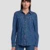 7 For All Mankind Western Denim Shirt In Dolly -7 For All Mankind 7U948C21 DOY 1