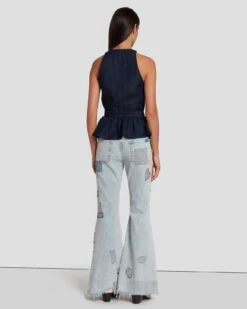 7 For All Mankind Denim Lustre Tailored Vest In Dark Rinse -7 For All Mankind 7U994786 DR3 4