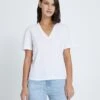 7 For All Mankind V-Neck Tee In White