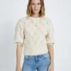 7 For All Mankind Pointelle Sweater In Cream -7 For All Mankind 7n101d76 crm 1