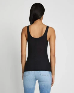 7 For All Mankind Basic Scoop Tank In Jet Set -7 For All Mankind 7n308c43 jet 4 edit
