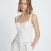 7 For All Mankind Faux Leather Bustier In Antique White -7 For All Mankind 7n555c33 anw 1