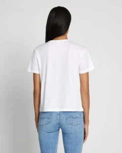 7 For All Mankind Scoop Neck Tee In White -7 For All Mankind 7n990353 wht 4 edit 1 1