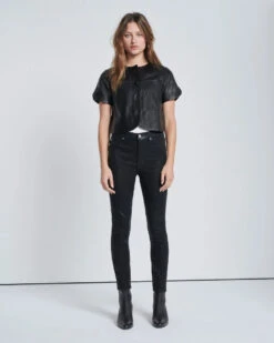7 For All Mankind B(air) High Waist Ankle Skinny In Coated Black -7 For All Mankind 7u040c43 bbt 1 10