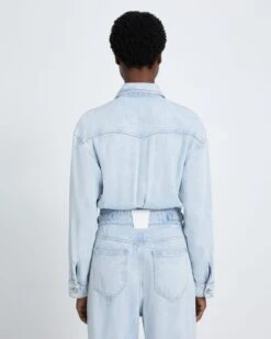 7 For All Mankind Denim Lustre Balloon Sleeve Jumpsuit In Isadora -7 For All Mankind 7u876561 isa 3