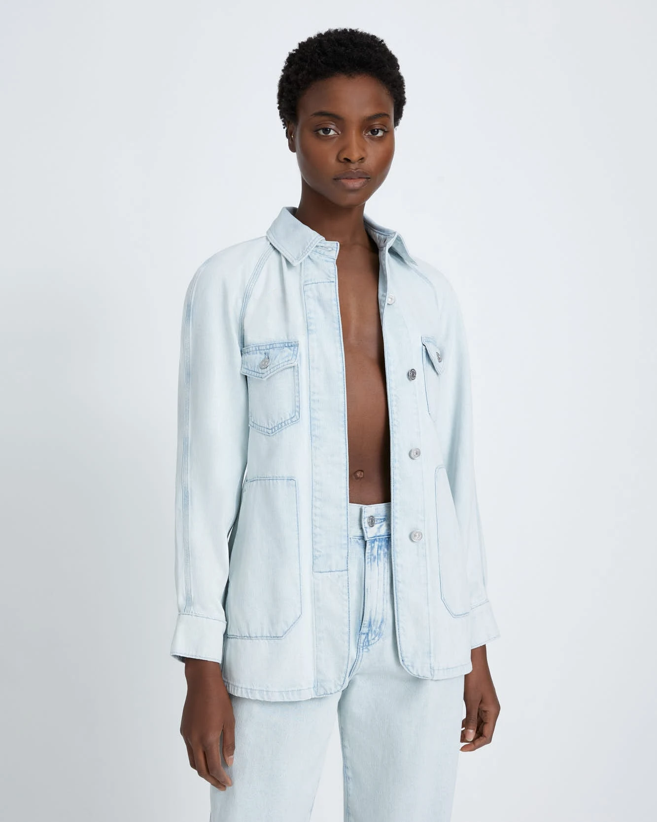7 For All Mankind Denim Field Jacket In Isadora 3 7 For All Mankind Denim Field Jacket In Isadora