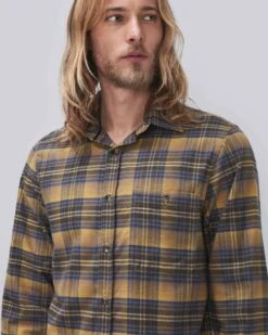 7 For All Mankind Check Plaid Shirt In Yellow And Blue Plaid -7 For All Mankind 8066830c80fc5b1ee0f3fba893342ef3