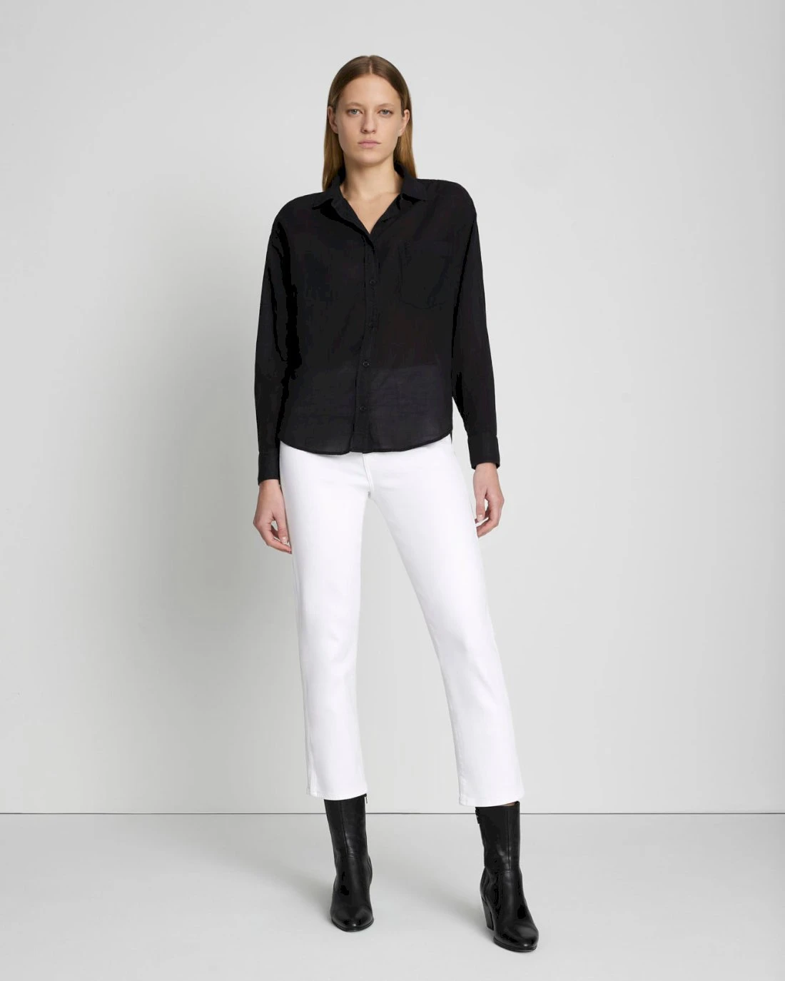 7 For All Mankind Classic Button Up Shirt In Black 4 7 For All Mankind Classic Button Up Shirt In Black - Image 2