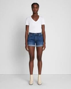 7 For All Mankind Broken Twill Mid Roll Short In Vanity