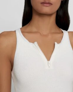 7 For All Mankind Quarter Zip Ribbed Tank In Antique White 8 7 For All Mankind Quarter Zip Ribbed Tank In Antique White -7 For All Mankind 8e2fa9e888bcc18038ff2223214e3d3e