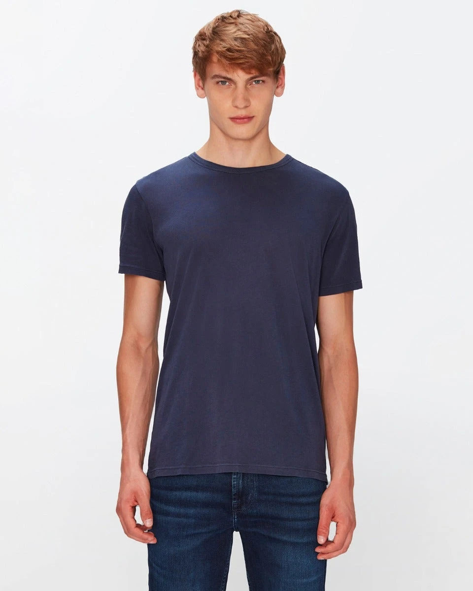 7 For All Mankind Featherweight Cotton Tee In Navy 3 7 For All Mankind Featherweight Cotton Tee In Navy