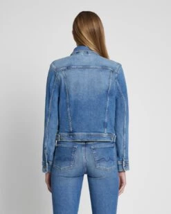 7 For All Mankind Classic Trucker Jacket In Lyme -7 For All Mankind 933f415ca70a1c94cc0e503d4f16f39c