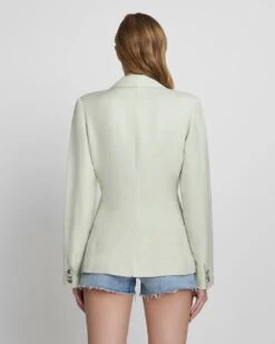 7 For All Mankind Tailored Linen Blazer In Seafoam -7 For All Mankind 9410961e46c3133c80ba6969fc095ca7